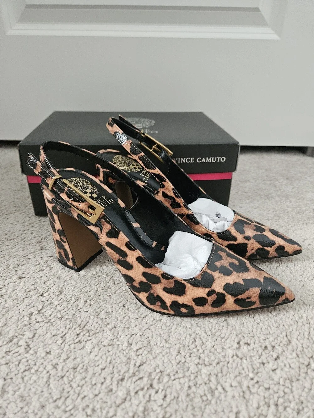 Vince Camuto New In Box Amaryn Slingback Pump Leopard Size 6.5